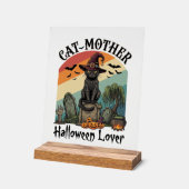Chat Mère Halloween Amant Chapeau de Sorcière Noir (Angle)