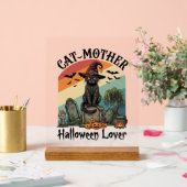 Chat Mère Halloween Amant Chapeau de Sorcière Noir (Mariage)