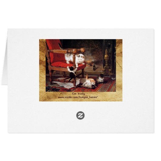 CHAT MÈRE JOUER AVEC KITTENS Fête des mères (Dos Horizontal)