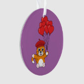 Chat mignon avec Ballons de Coeur Rouge (devant)