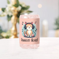 Chat mignon avec casque Kawaii Music Lover Art