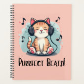 Chat mignon avec casque Kawaii Music Lover Art (Devant)