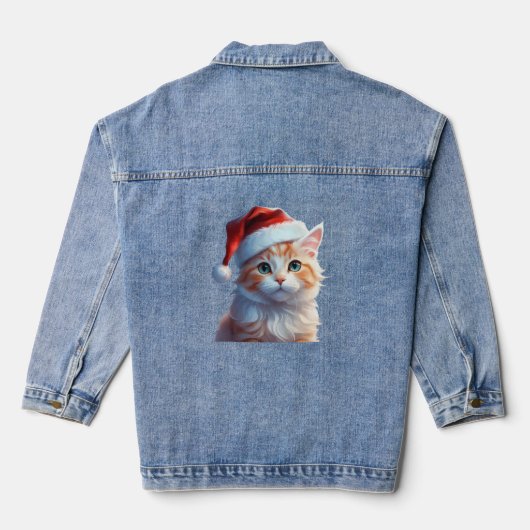Chat mignon avec chapeau santa T-shirt classique (Verso)