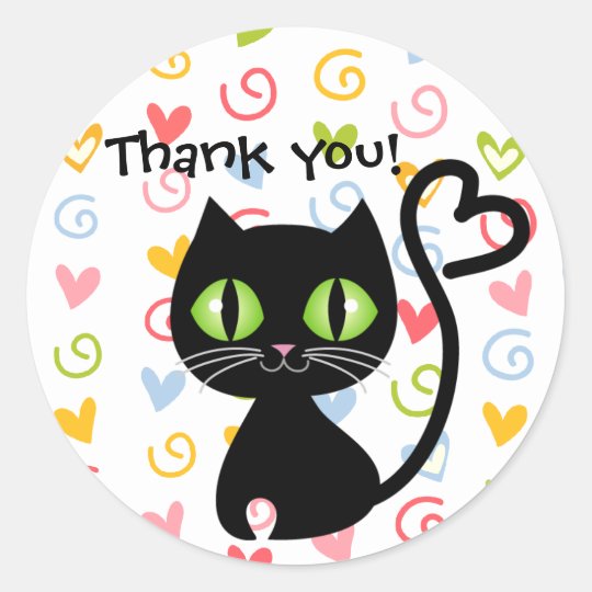 Chat Mignon Avec Des Autocollants De Merci De Zazzle Be