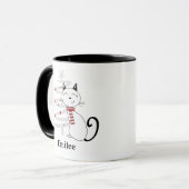 Chat mignon avec Écharpe rouge Mug de Noël (Devant gauche)