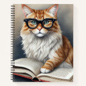 Chat mignon avec lunettes Lecture d'un livre (Devant)