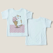 Chat mignon avec pomme de glace Cone Cone T -Chemi (Design Recto & Verso)