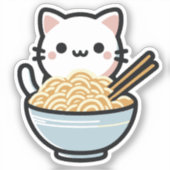 Chat mignon avec Sticker pour nouilles | Kawaii An (Recto)