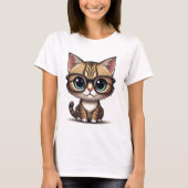 Chat mignon avec T-shirt avec lunettes (Devant)