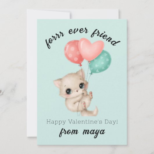 Chat mignon Carte de Saint Valentin (Devant)