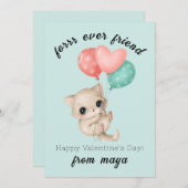 Chat mignon Carte de Saint Valentin (Devant / Derrière)
