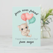 Chat mignon Carte de Saint Valentin (Debout devant)
