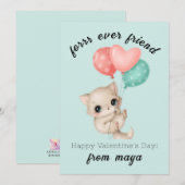 Chat mignon Carte de Saint Valentin (Devant / Derrière)