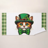 Chat mignon/chaton Saint Patrick's Day (Serviette de bain)