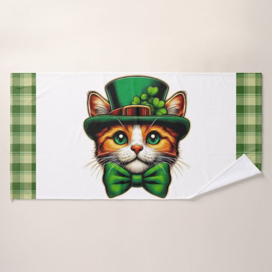 Chat mignon/chaton Saint Patrick's Day (Serviette de bain)