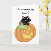 Chat mignon dans la carte de voeux découpée de (Fleur jaune)