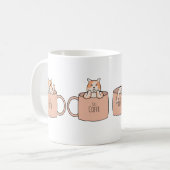 Chat Mignon dans une Tasse à Café | Cadeau pour Am (Devant gauche)