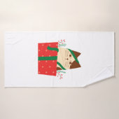 Chat mignon en Casquette de Noël (Serviette de bain)
