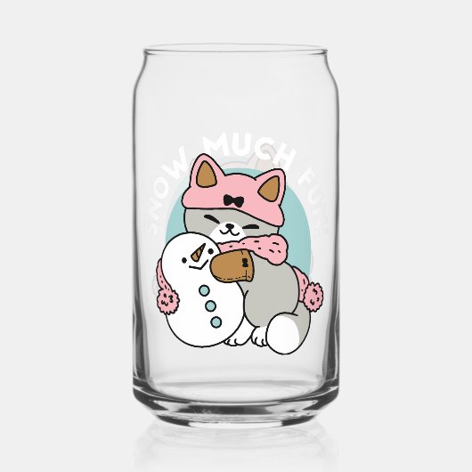 Chat mignon en Engin à neige avec Art Snowman (Verso)