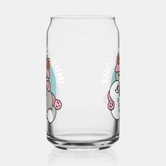 Chat mignon en Engin à neige avec Art Snowman (Droite)