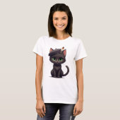 Chat mignon en T-shirt Beret (Devant entier)