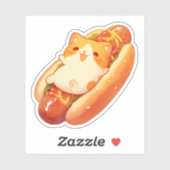 Chat mignon et Sticker Hotdog (Feuille)