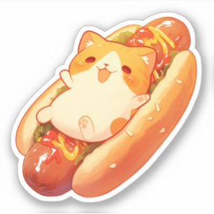 Chat mignon et Sticker Hotdog