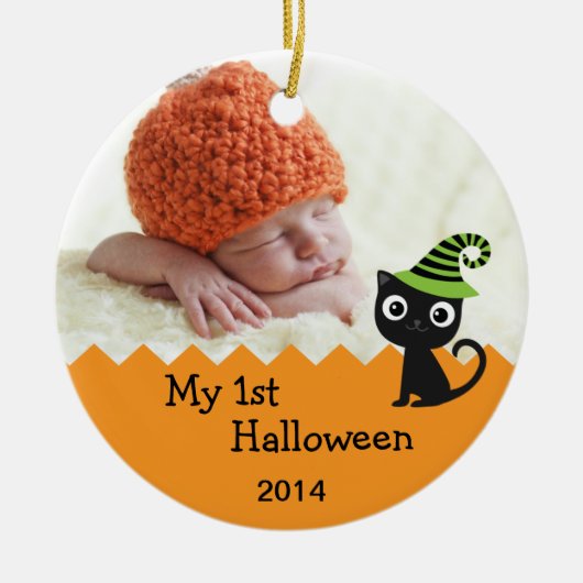 Chat mignon mon ęr ornement de Halloween (Devant)