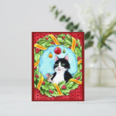 Chat mignon, souris, carte postale de la couronne (Debout devant)