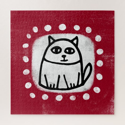 Chat Mignon Sur Puzzle de Redoutement (Vertical)
