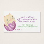Chat mignon tricot crochet homespun carte de visit (Dos)