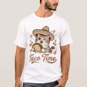 Chat mignonne à écrire avec T-shirt Sombrero Taco (Devant)