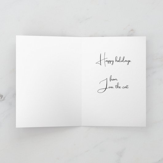 Chat mignonne avec ornements Carte de Noël (Intérieur)