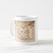 Chat mignonne et bouillie de flocon de neige, Mug  (Devant gauche)