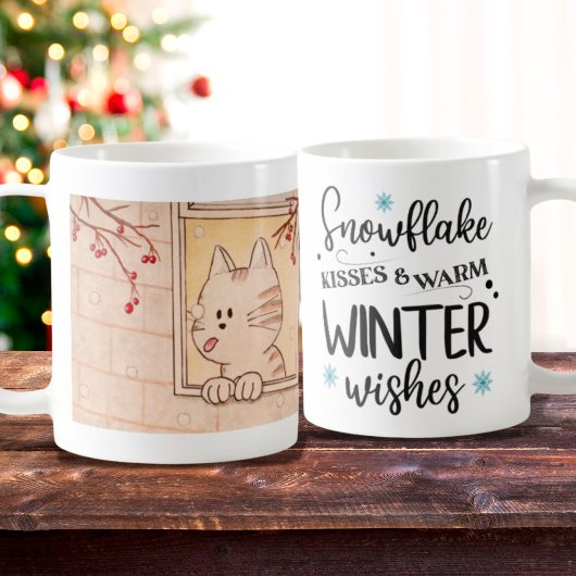 Chat mignonne et bouillie de flocon de neige, Mug 