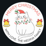 Chat mignonne Joyeux Stickers de Noël Chat et lumi<br><div class="desc">Stickers qui allient l'esprit de fête au charme adorable de ces stickers de Noël de chat,  les rendant attrayants pour les amoureux de les chats et tous ceux qui cherchent à ajouter une touche festive à leurs cadeaux et décorations de vacances.</div>