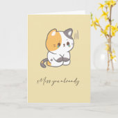 Chat mignonne Vous Mlle Cartes De Voeux Déjà (Fleur jaune)
