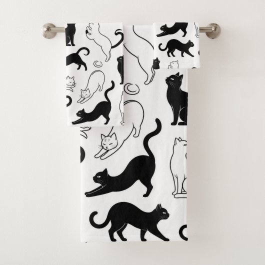 Chat minimaliste noir et blanc moderne (En situation)