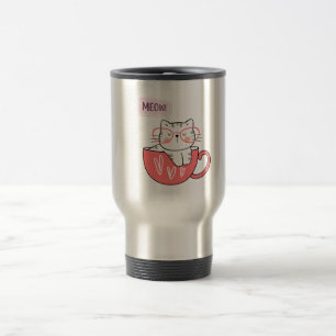 chat miow dans une tasse
