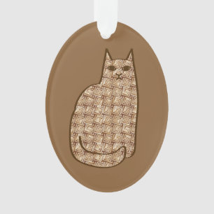 Chat moderne du milieu du siècle, beige et Brown c