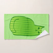 Chat moderne du milieu du siècle, chaux et vert ém (Serviette à main)