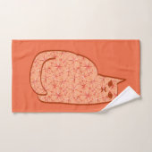 Chat moderne du milieu du siècle, Coral Orange et (Serviette à main)