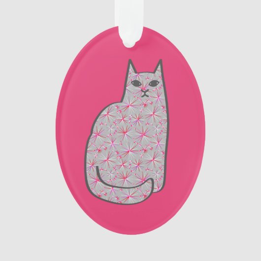 Chat moderne du milieu du siècle, gris et Fuchsia  (devant)