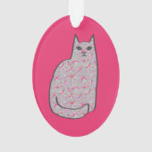 Chat moderne du milieu du siècle, gris et Fuchsia  (dos)