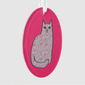 Chat moderne du milieu du siècle, gris et Fuchsia  (devant)