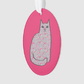 Chat moderne du milieu du siècle, gris et Fuchsia  (devant)