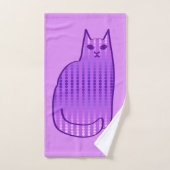 Chat moderne du milieu du siècle, orchidée et viol (Serviette à main)