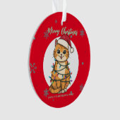 Chat moderne joyeux rouge flocon de neige Noël cha (devant)