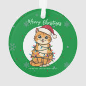 Chat moderne joyeux rouge flocon de neige Noël cha (dos)