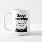 Chat moderne Maman mignonne Mug café noir et blanc